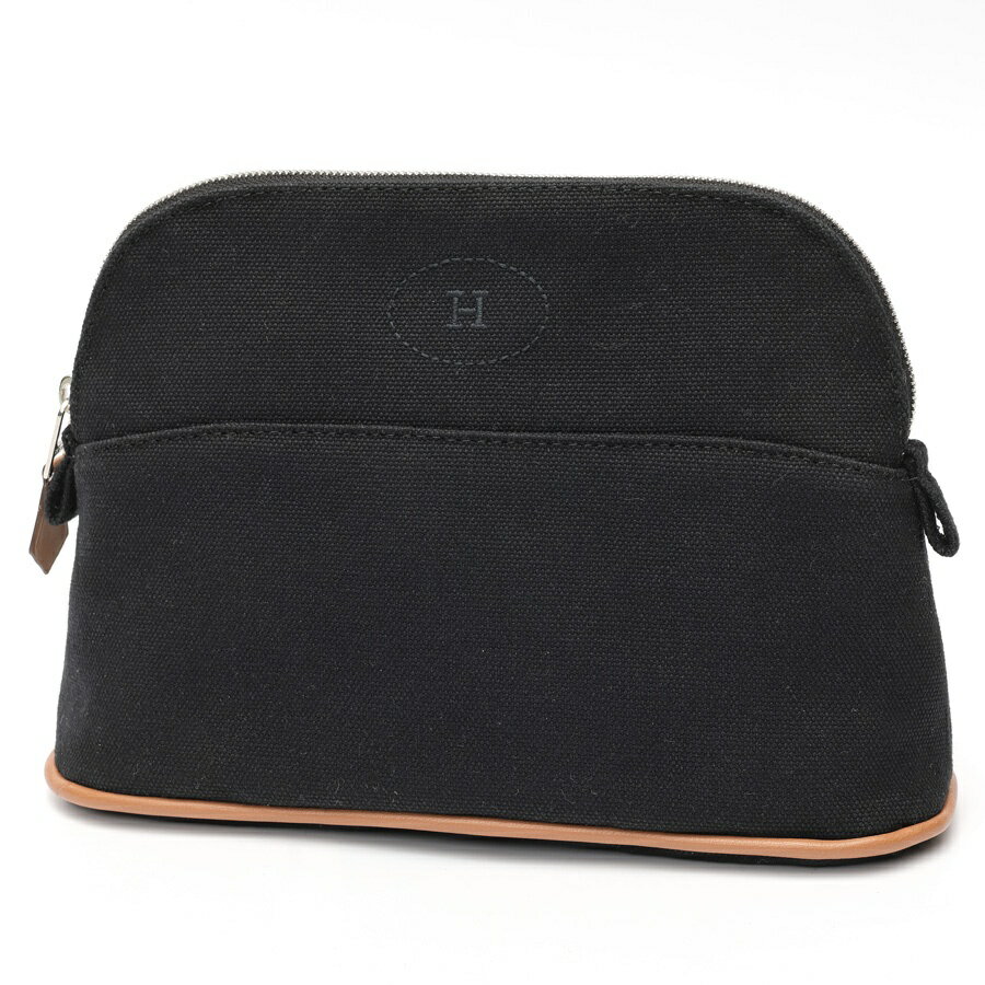 樂天商城 - 【中古】 エルメス / HERMES ボリードポーチ PM 20 / コスメポーチ キャンバス/レザー　ブラック 新入荷