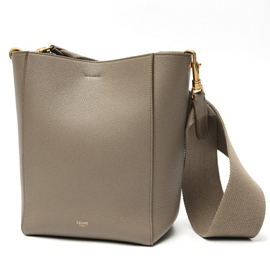 樂天商城 - 【中古】 セリーヌ / CELINE サングル バケット スモール / ショルダーバッグ 189303AH4.18TP グレインドカーフスキン　トープ(グレージュ系) 新入荷