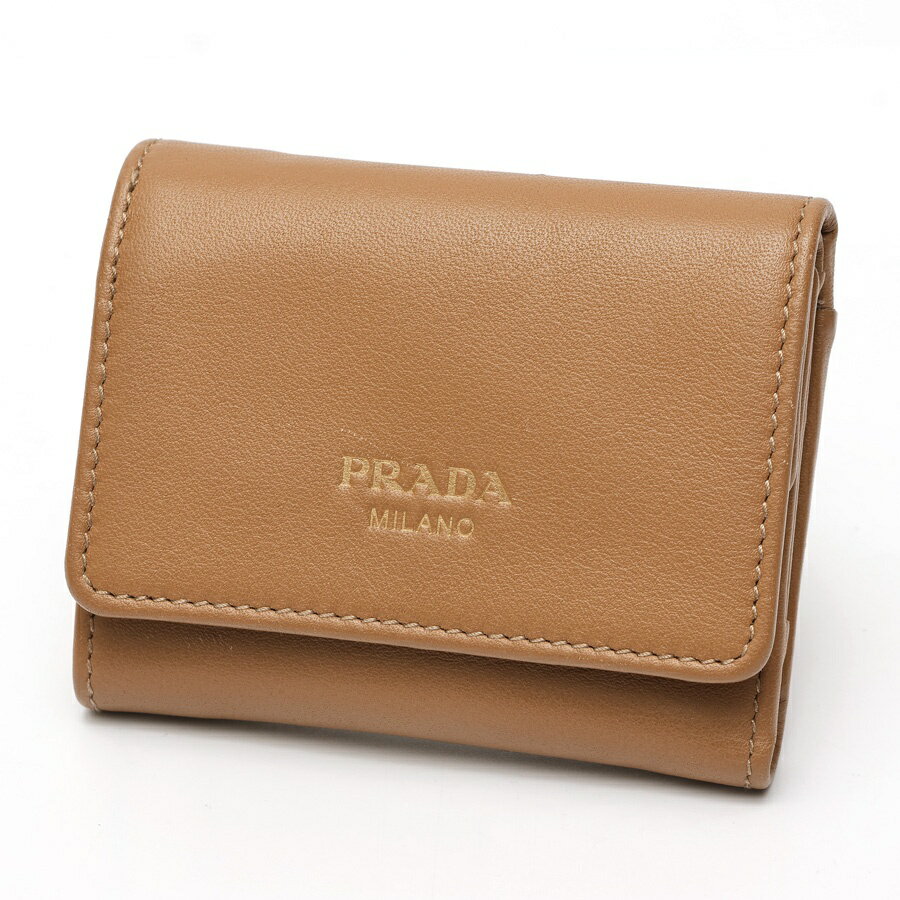 樂天商城 - 【中古】 プラダ / PRADA コンパクト ウォレット / 三つ折り財布 1MH043　レザー　ブラウン系 新入荷