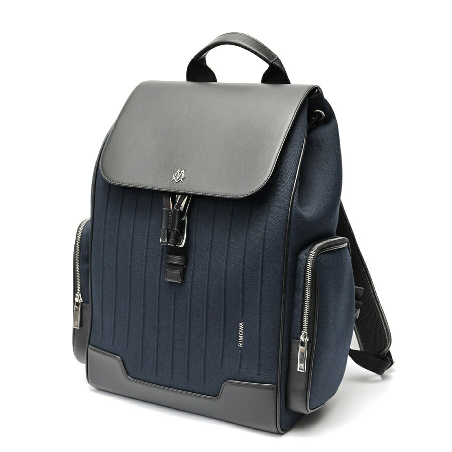 樂天商城 - 【中古】 リモワ / RIMOWA フラップ バックパック ラージ リュックサック キャンバス/フルグレインレザー　ネイビー/ブラック 新入荷