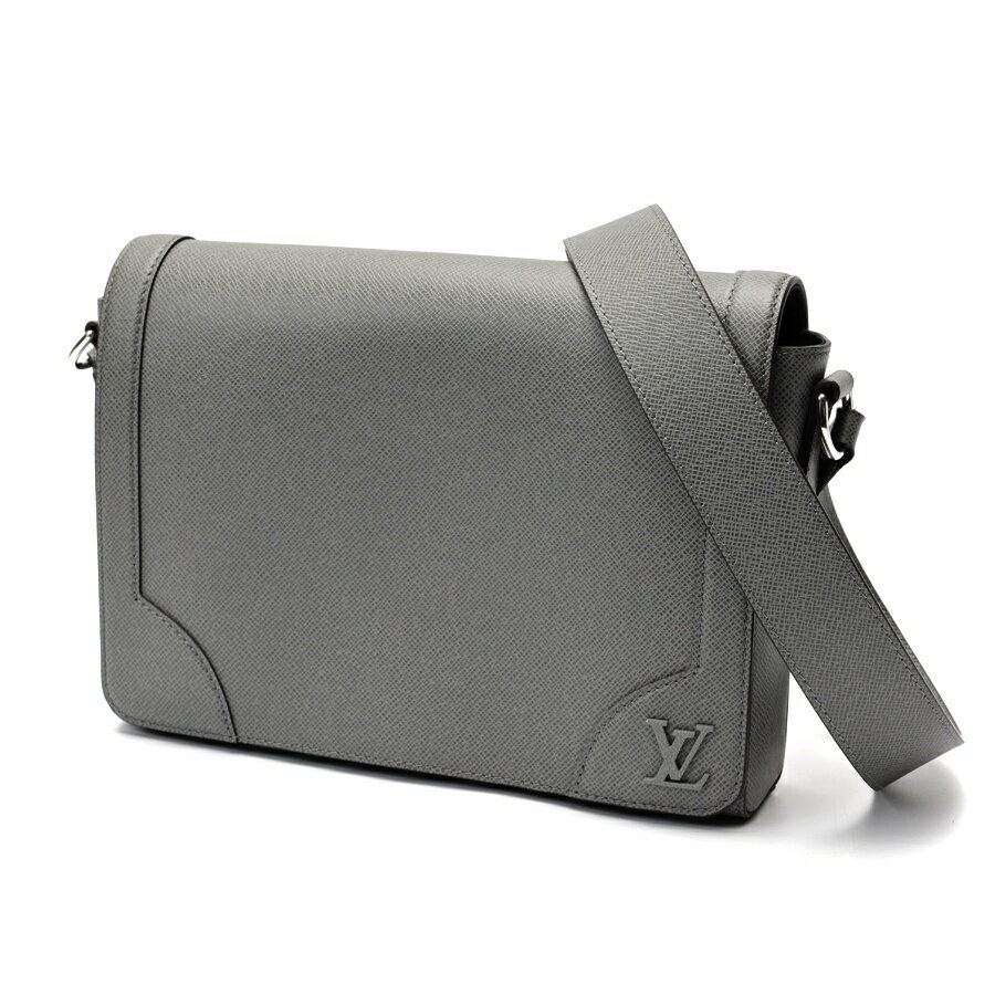 樂天商城 - 【中古】 ルイヴィトン / LOUIS VUITTON ニュー フラップ メッセンジャーバッグ ショルダーバッグ M30808　タイガ レザー　グレー系 新入荷