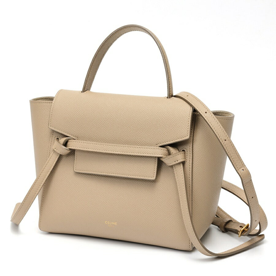 Rakuten - 【中古】 セリーヌ / CELINE ベルトバッグ ナノ / 2WAYショルダーバッグ 189003ZVA.18LT グレインドカーフスキン　ライトトープ(グレージュ系) 新入荷