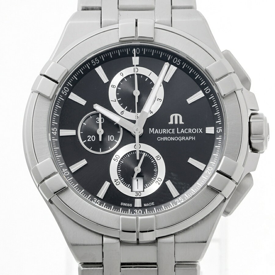 【中古】 モーリスラクロア / MAURICE LACROIX アイコン クオーツ クロノグラフ AI1018　ブラック　クオーツ 新入荷(2.0)