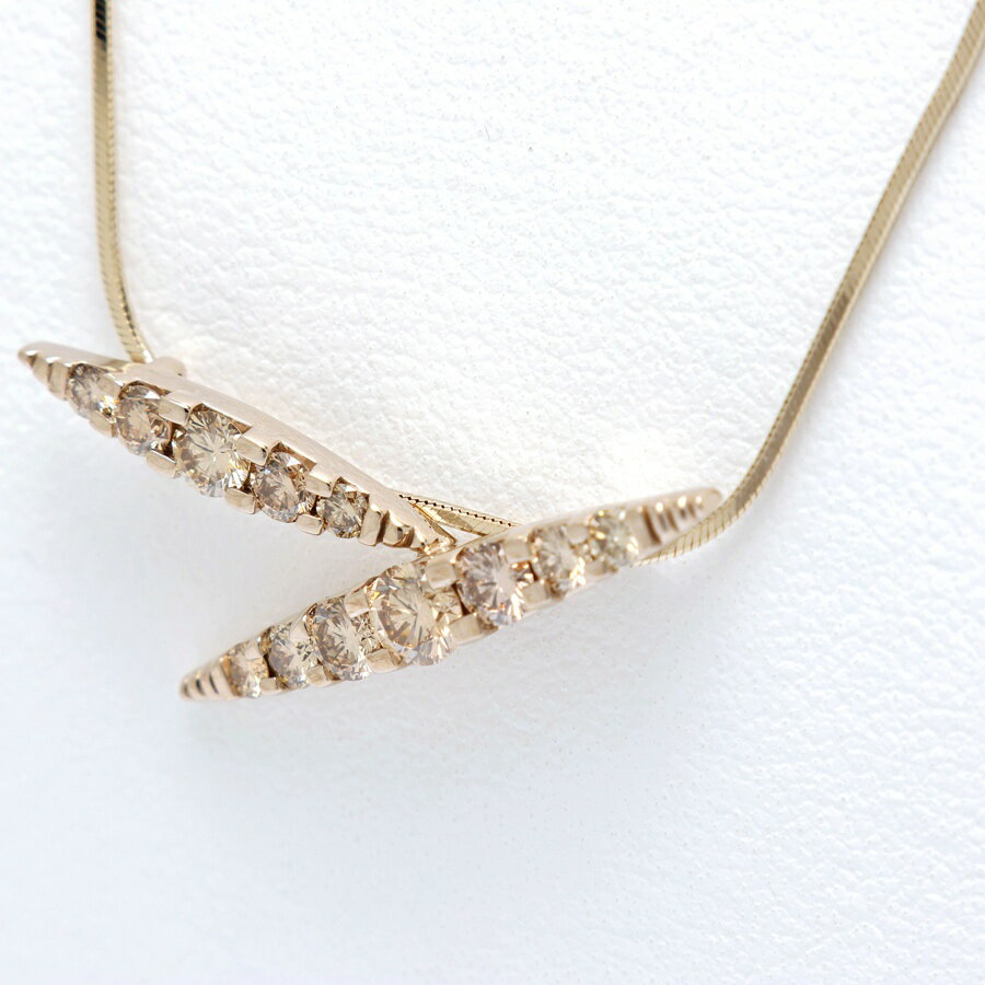 樂天商城 - 【中古】 カシケイ / Kashikey ネイキッド ネックレス　K18BG ブラウンダイヤモンド 1.20ct　～45 cm 新入荷