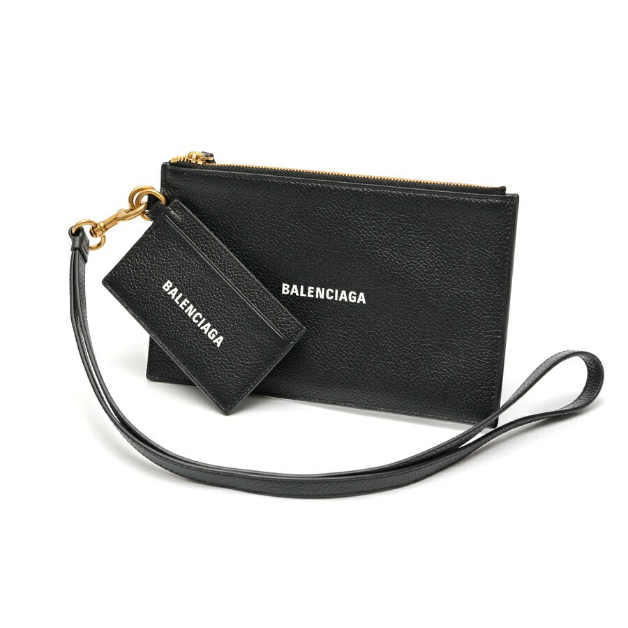 樂天商城 - 【中古美品】 バレンシアガ / BALENCIAGA カードホルダー付き キャッシュ ポーチ ネック ポーチ　659783　レザー　ブラック 新入荷