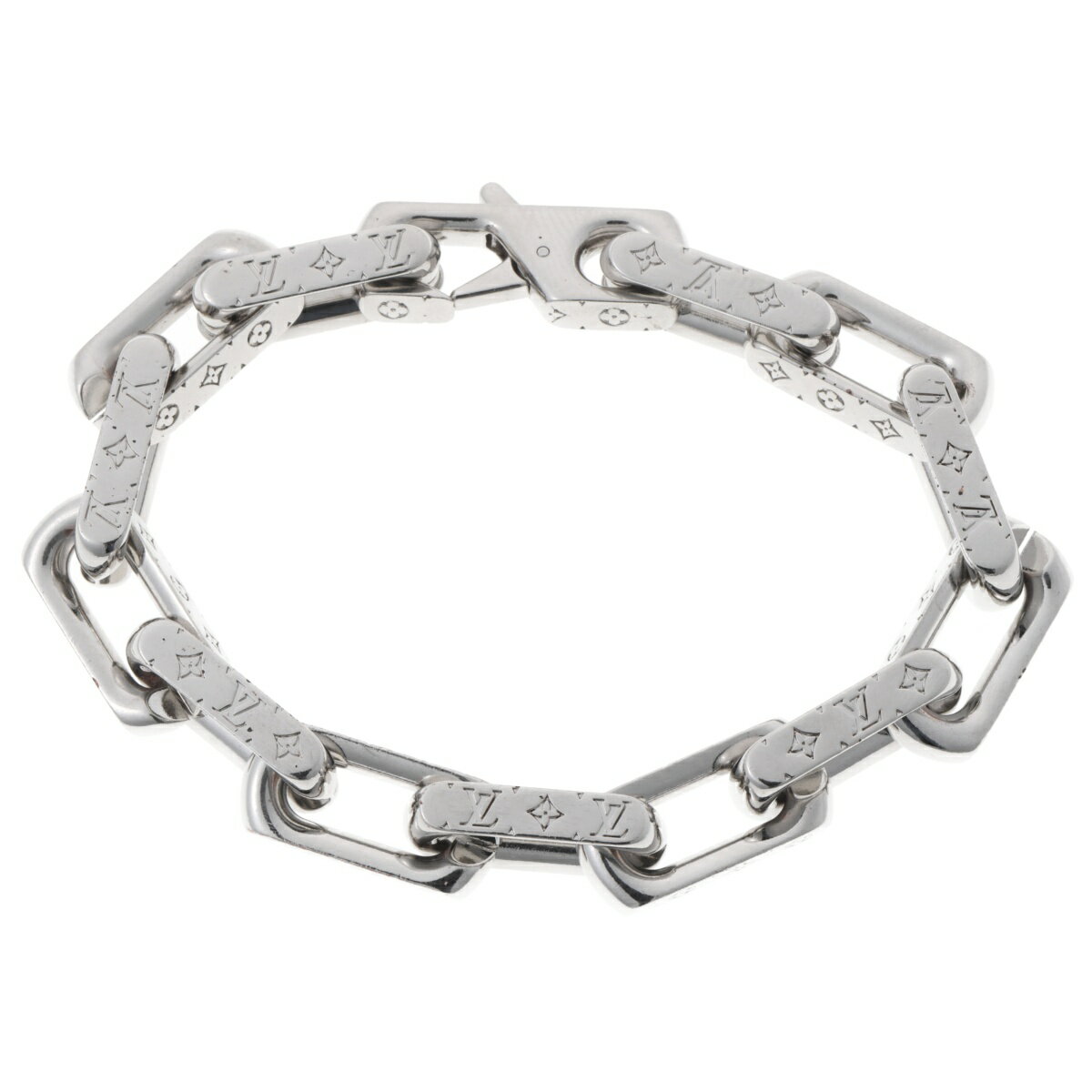 樂天商城 - 【中古】ルイヴィトン/LOUIS VUITTON　ブレスレット チェーン モノグラム　M64223 / M00308　メタル　シルバー　新入荷