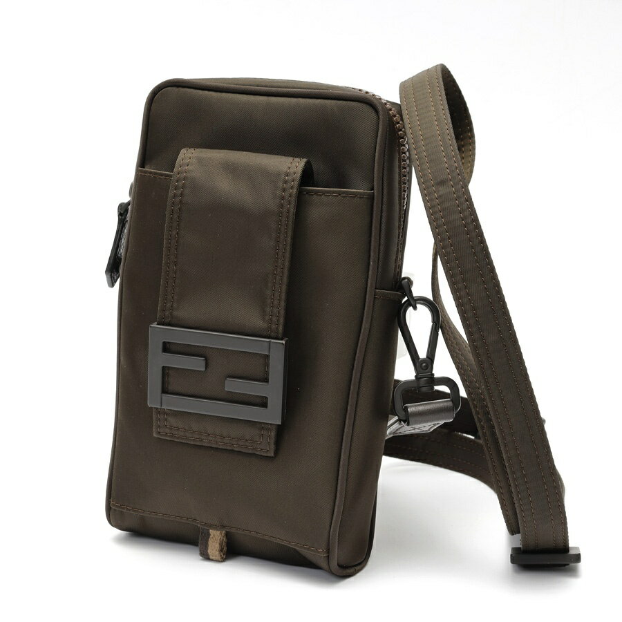 樂天商城 - 【中古】 フェンディ / FENDI バゲット フォンホルダー / ショルダーポーチ 7AS056　ナイロン　カーキ系 新入荷