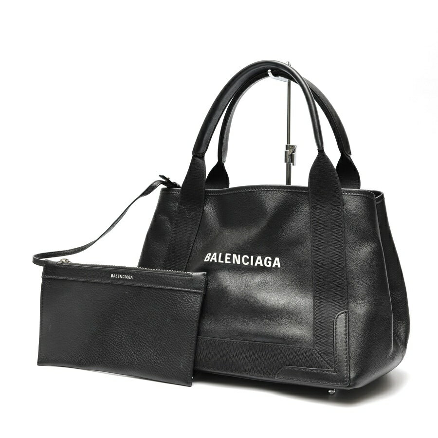BALENCIAGA - 【中古】 バレンシアガ / BALENCIAGA ネイビーカバス S / トートバッグ 339933　カタオシレザー　ブラック 新入荷