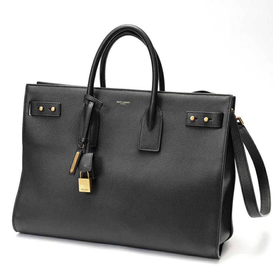樂天商城 - 【中古】 サンローラン / SAINT LAURENT サック ド ジュール シン ラージ トートバッグ 631526DTI0W1000　グレインレザー　ブラック 新入荷