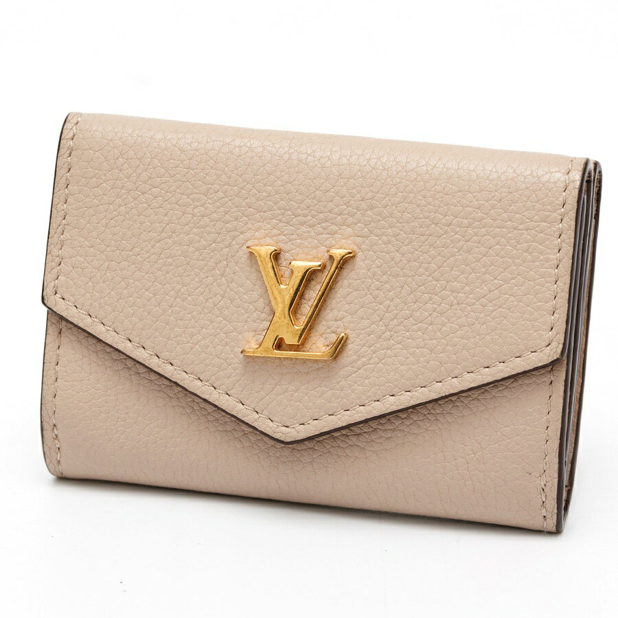 乐天商城 - 【中古】 ルイヴィトン / LOUIS VUITTON ポルトフォイユ ロックミニ / 三つ折り財布 M69340　カーフレザー　グレージュ 新入荷