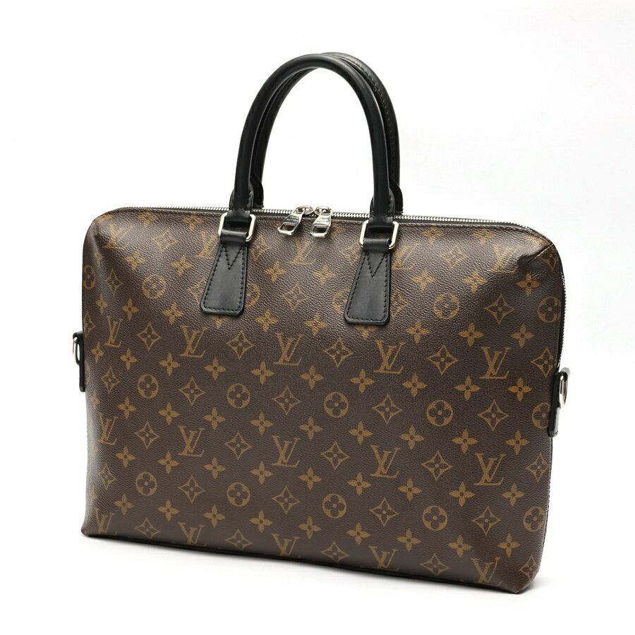 Rakuten - 【中古】 ルイヴィトン / LOUIS VUITTON ポルト ドキュマン ジュール / ブリーフケース M40868　モノグラム マカサー　ブラウン/ブラック 新入荷