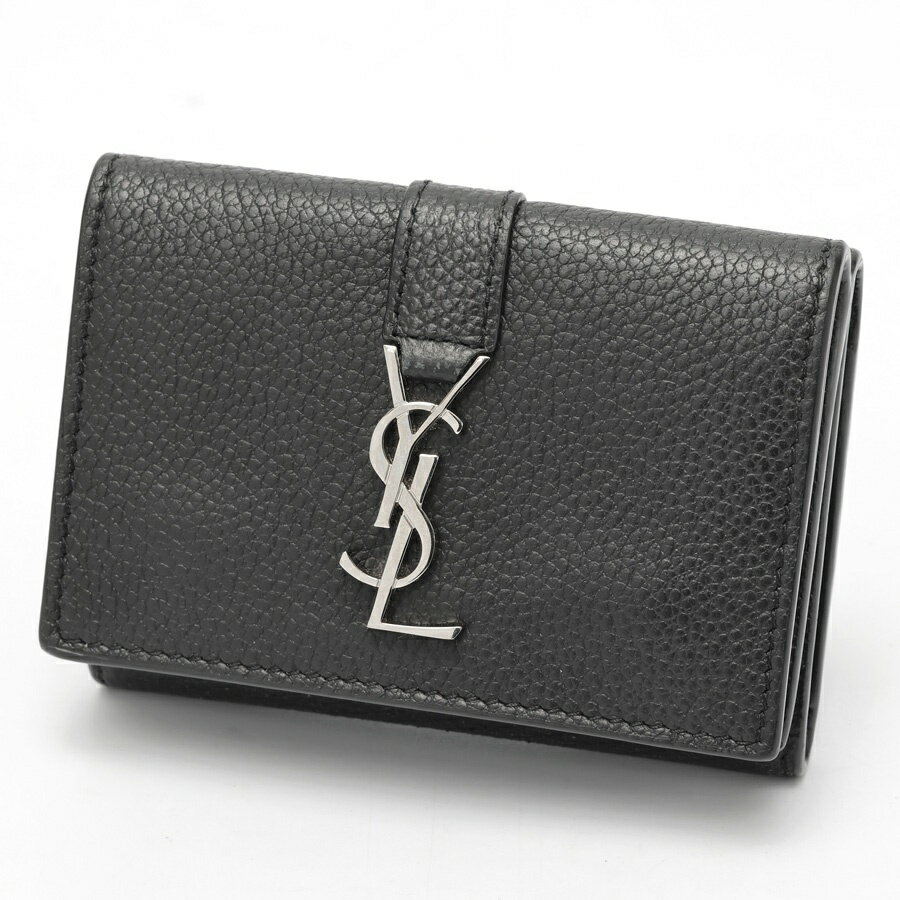 Rakuten - 【中古】 サンローラン / SAINT LAURENT カサンドラ オリガミ タイニー ウォレット 669959　レザー　ブラック/シルバー金具 新入荷