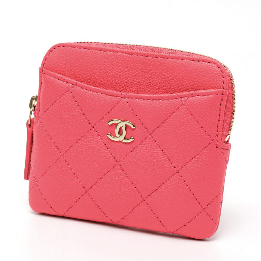 Rakuten - 【中古美品】 シャネル / CHANEL マトラッセ コイン カードケース / フラグメントケース AP2061　キャビアスキン　ピンク 新入荷