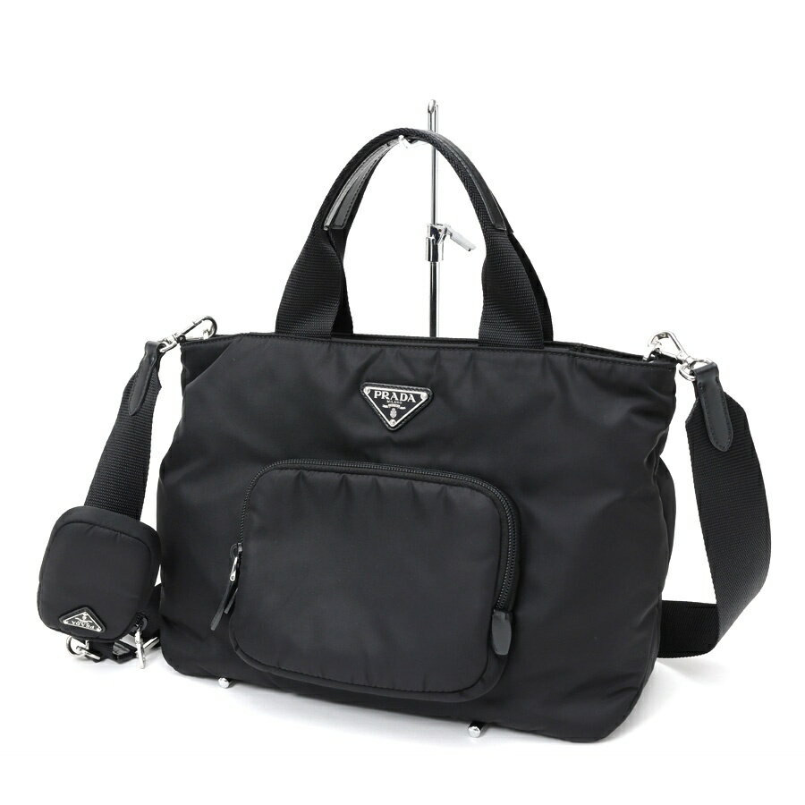 乐天商城 - 【中古】 プラダ / PRADA Re-Nylon 2WAY トートバッグ 1BG354　ナイロン　ブラック 新入荷