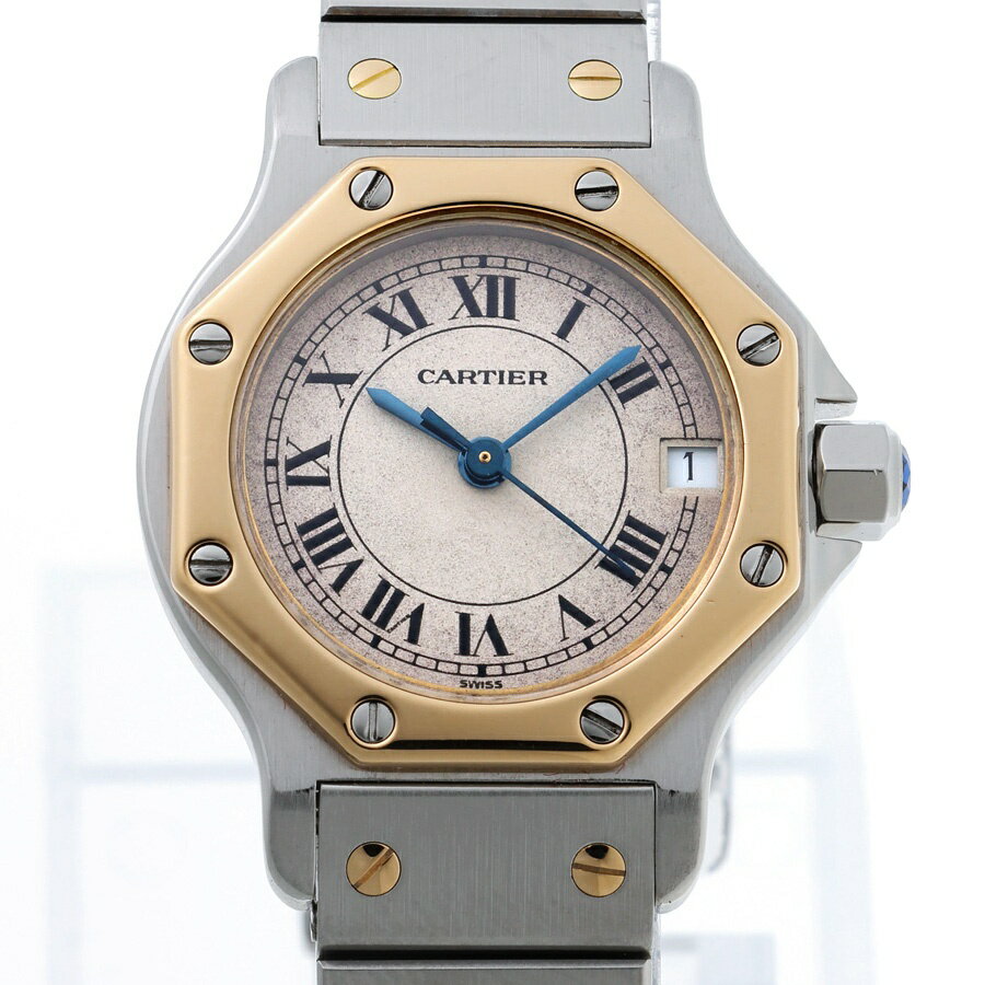 【中古】 カルティエ / CARTIER サントス オクタゴン SM 婦人用腕時計 W2001683　ホワイト　クオーツ 新入荷