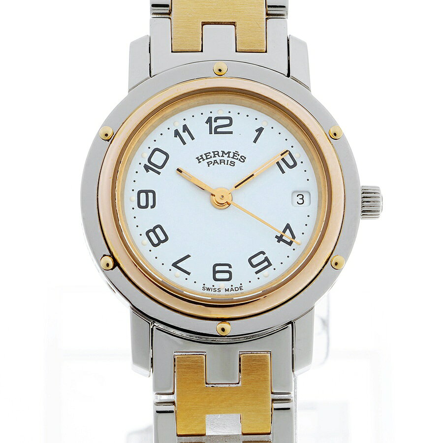 【中古】 エルメス / HERMES　クリッパー CL4.220　ホワイト　クオーツ 婦人用腕時計 新入荷