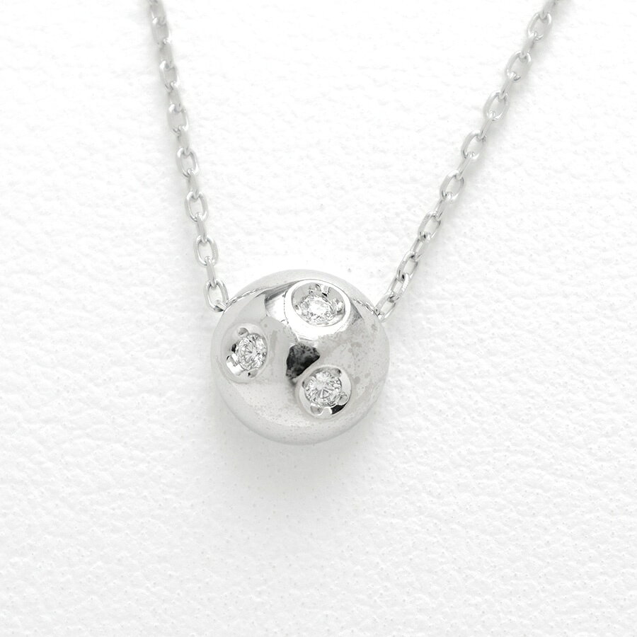 【中古】 ミキモト / MIKIMOTO　ネックレス K18WG　ダイヤモンド 0.06ct　42 cm 新入荷