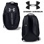 UNDER ARMOUR アンダーアーマー UA ハッスル5.0（1361176：001）29L ブラック underarmour アンダーアーマーバックパック アンダーアーマーリュック アンダーアーマーリュックサック バッグ 通勤 通学 ジム 合宿 遠征 旅行 移動 撥水加工 UAバック