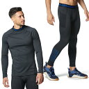 UNDER ARMOUR アンダーアーマー セットアップ UA コールドギア アーマー フィッティド ツイスト ロングスリーブ モック シャツ ツイスト レギンス 上下セット（トレーニング/MEN）002：Black / TeamRoyal トレーニングウエア 上下 保温性 秋冬 暖かさ 快適