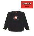 楽天トーモンスポーツ　楽天市場店オンザコート ボールライン バスケット PEANUTS（スヌーピー）×BALL LINE フリースロングスリーブシャツ PNFS1521：ブラック バスケシャツ バスケウエア 可愛い カワイイ フリースシャツ