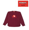 オンザコート ボールライン バスケット PEANUTS（スヌーピー）×BALL LINE フリースロングスリーブシャツ PNFS1521：マルーン バスケシャツ バスケウエア 可愛い カワイイ フリースシャツ