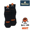 【25年NEW】オンザコート ボールライン バスケット BALL LINE ミドルソックス BLS289 ブラック/オレンジ MEET ミートくん バッソク バ...
