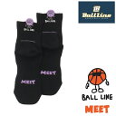 【25年NEW】オンザコート ボールライン バスケット BALL LINE ミドルソックス BLS289 ブラック/ライトパープル MEET ミートくん バッソ...
