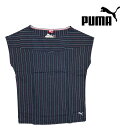 puma プーマ Tシャツ Tシャツ トップス クルーネック プルオン レディース グレー ストライプ おしゃれ アウトレット 83449401 1