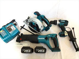 マキタ18V充電式振動ドリル+丸ノコ+レシプロソー等5点SET