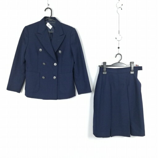 ブレザー スカート 上下2点セット 150A 冬物 女子 学生服 東京日野第四中学 紺 制服 中古 ランクB EY7056 ブレザー スカート 上下2点セット 150A 冬物 女子 学生服 東京日野第四中学 紺 制服 中古 ランクB EY7056