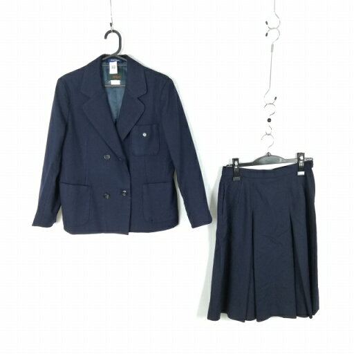 ブレザー スカート 上下2点セット 160 冬物 女子 学生服 中学 高校 紺 制服 中古 ランクC EY9268 ブレザー スカート 上下2点セット 160 冬物 女子 学生服 中学 高校 紺 制服 中古 ランクC EY9268