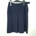 スクールスカート 夏物 w69-丈60 紺 中学 高校 プリーツ 学生服 制服 女子 中古 HK6614