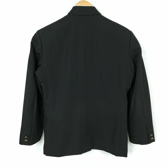 学生服 学ラン 165A 男子 トンボ 上着 ウール混 標準型学生服 ラウンドカラー カシドス 黒 中古 ランクC a3 JJ6213