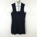 ジャンパースカート 紐タイ バスト94 ウエスト80 夏物 女子 学生服 中学 高校 紺 制服 中古 ランクC NA8436