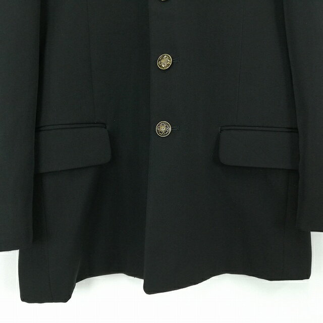 学生服 学ラン 160A 男子 トンボ 上着 ウール混 標準型学生服 詰襟 カシドス 黒 中古 ランクC JJ4020