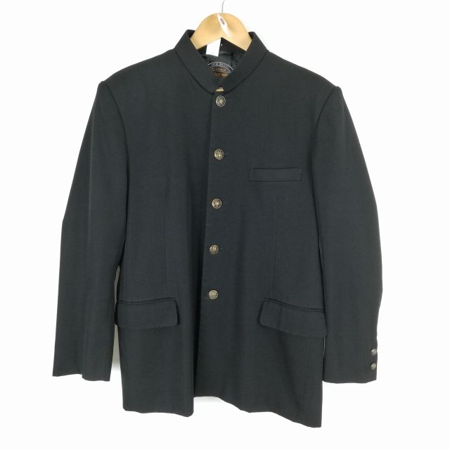 学生服 学ラン 男子 上着 標準型学生服 詰襟 カシドス 黒 中古 ランクC a3 JJ5329