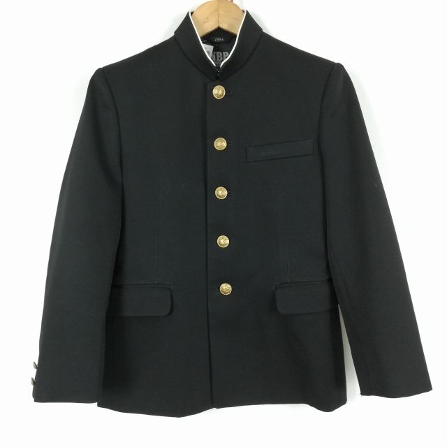 学生服 学ラン 150A 男子 トンボ NBP 上着 標準型学生服 ラウンドカラー カシドス 黒 中古 ランクC a3 JJ5593