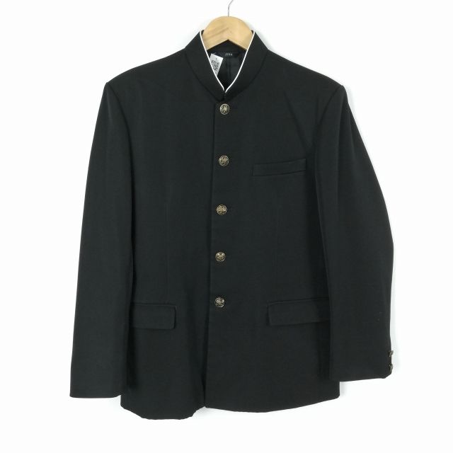 学生服 学ラン 175A 男子 上着 ウール混 標準型学生服 ラウンドカラー カシドス 黒 中古 ランクC a3 JJ5767