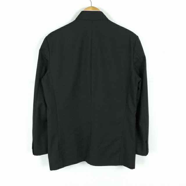 学生服 学ラン 180A 男子 富士ヨット 上着 丸洗い可 ウール混 標準型学生服 ラウンドカラー サージ 黒 中古 ランクC a3 JJ7023