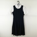 ジャンパースカート バスト86 ウエスト68 冬物 女子 学生服 中学 高校 紺 制服 中古 ランクB NA2867