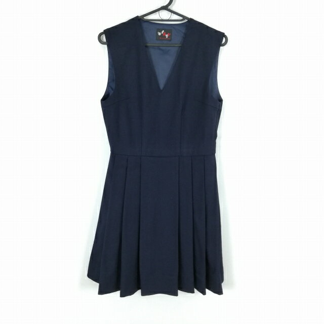ジャンスカミニ バスト84 ウエスト68 冬物 女子 学生服 中学 高校 紺 制服 中古 ランクC NA3863