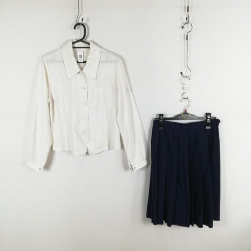 ブラウス スカート 上下2点セット L 中間服 女子 学生服 宮崎商業高校 白 制服 中古 ランクC EY0678 ブラウス スカート 上下2点セット L 中間服 女子 学生服 宮崎商業高校 白 制服 中古 ランクC EY0678