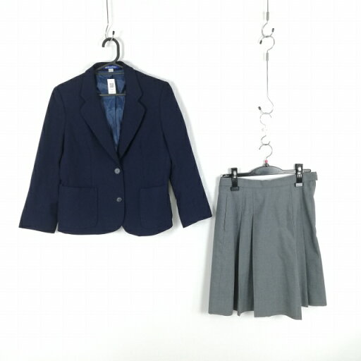 ブレザー スカート 上下2点セット 155A 冬物 女子 学生服 中学 高校 紺 制服 中古 ランクC EY0679 ブレザー スカート 上下2点セット 155A 冬物 女子 学生服 中学 高校 紺 制服 中古 ランクC EY0679