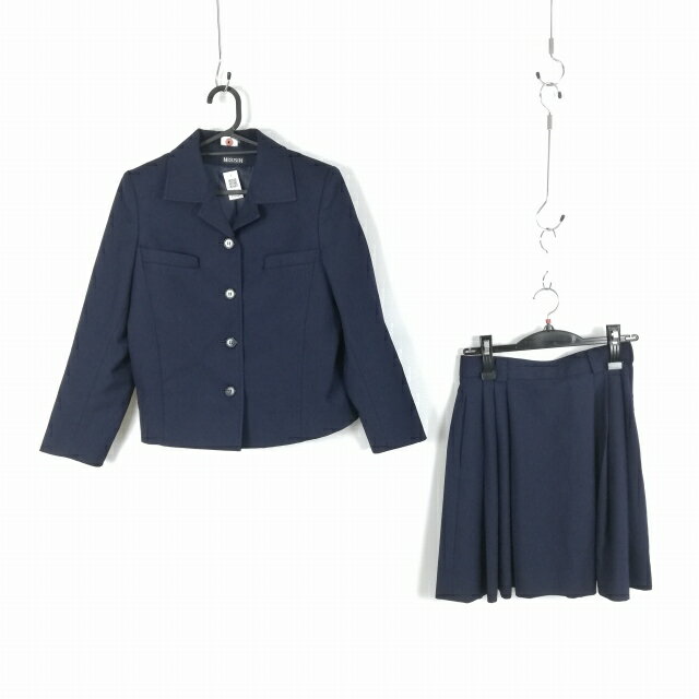 ブレザー ベスト スカート 上下3点セット 150A 冬物 女子 学生服 中学 高校 紺 制服 中古 ランクC EY0684