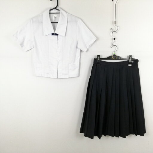 ブラウス スカート 上下2点セット 夏物 女子 学生服 高知西高校 白 制服 中古 ランクC EY5693 ブラウス スカート 上下2点セット 夏物 女子 学生服 高知西高校 白 制服 中古 ランクC EY5693