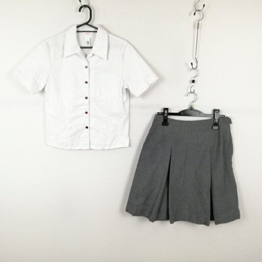 ブラウス スカート 上下2点セット M 夏物 女子 学生服 福岡三井中央高校 白 制服 中古 ランクC EY9352 ブラウス スカート 上下2点セット M 夏物 女子 学生服 福岡三井中央高校 白 制服 中古 ランクC EY9352