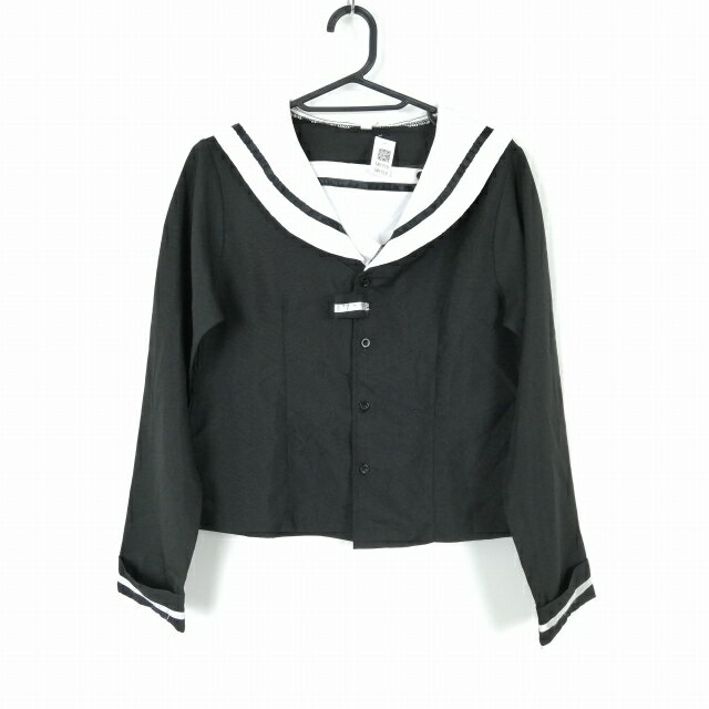 コスプレ セーラー服 上着 M 黒1本線 女子 学生服 中学 高校 黒 制服 中古 GM1718