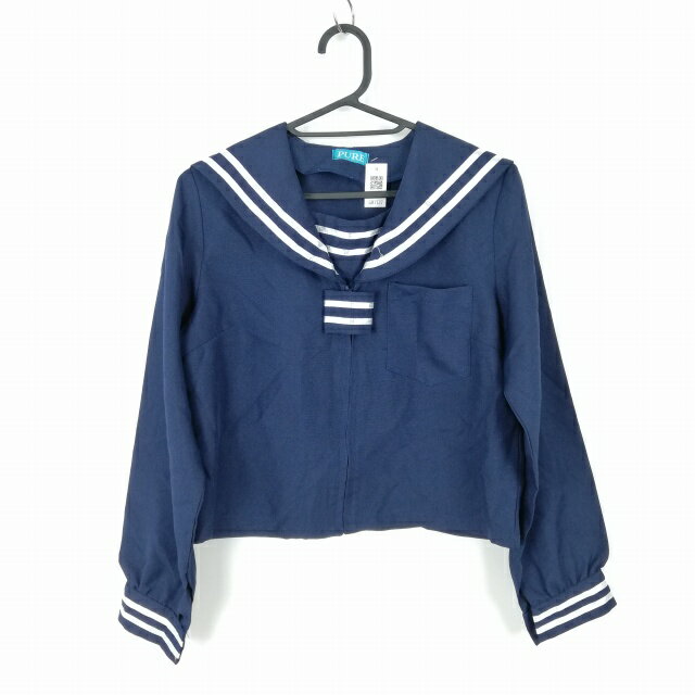 コスプレ セーラー服 上着 白2本線 女子 学生服 中学 高校 紺 制服 中古 GM1727