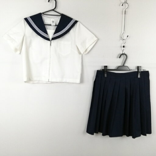 コスプレ セーラー服 スカート 上下2点セット XL 白3本線 女子 学生服 中学 高校 白 制服 中古 GM1946 コスプレ セーラー服 スカート 上下2点セット XL 白3本線 女子 学生服 中学 高校 白 制服 中古 GM1946