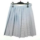 スクールスカート 夏物 w63-丈54 チェック 千葉流通経済大学柏高校 プリーツ 学生服 制服 女子 中古 HK6403
